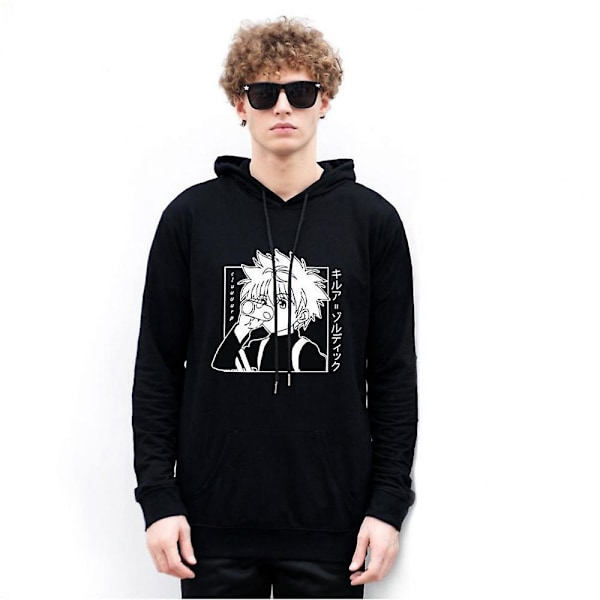 Hunter X Hunter Hoodies för Vuxna - Mode, Casual, Killua Zoldyck Tryckt Sweatshirt med Lång Ärm, Pullover, Present L