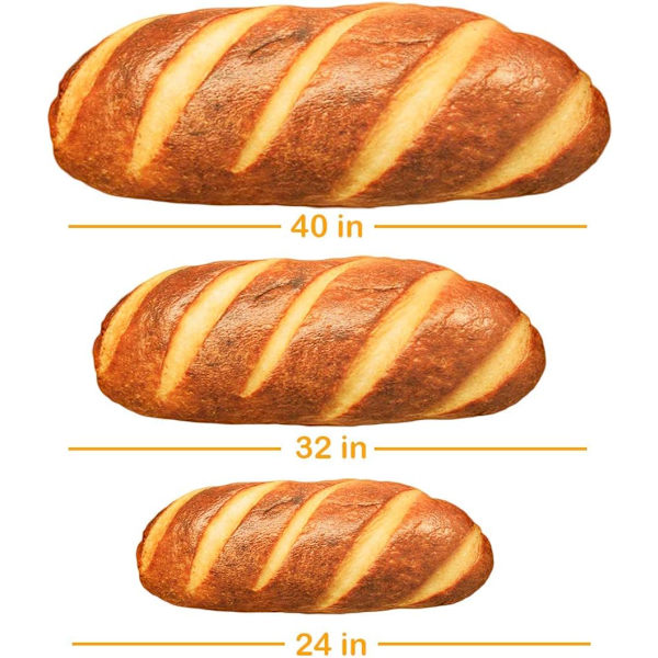 32 tum 3D Simuleringsbrödformad Kudde Mjuk Ländryggsbaguette Ryggkudde Rolig Mat Plysch Fylld Leksak