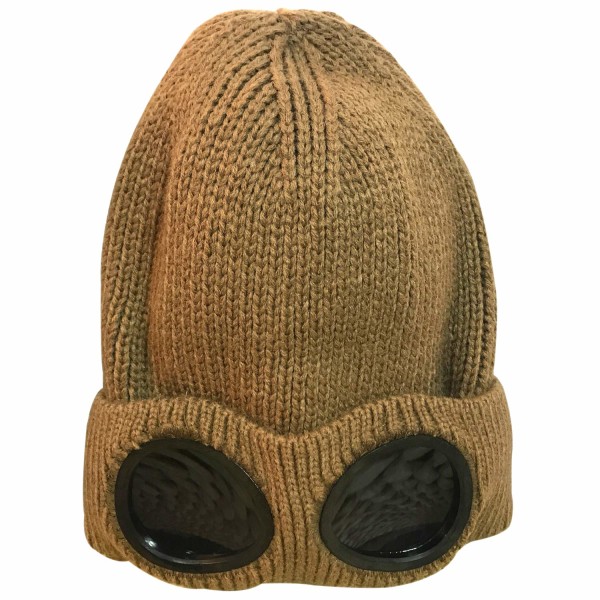 Unisex Goggle Beanie Stickad Vinter Chunky Beanie Hat