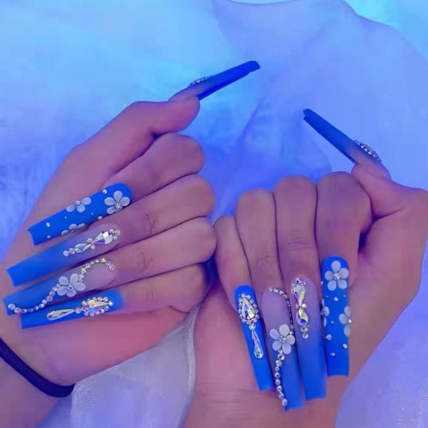 Baby lösnaglar med Sakura Design Matt Full Cover Stick on Nails för kvinnor