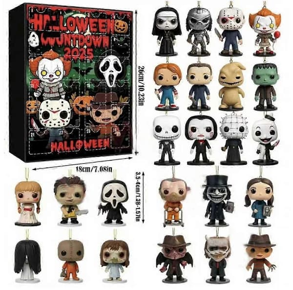 2025 Limited Edition! 24-dagars Skräckfilmsfigur Adventskalender