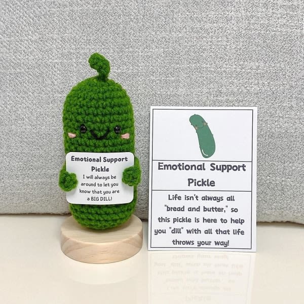 2 stk følelsesmæssig støtte pickles gave, hæklet følelsesmæssig støtte pickles, sød hæklet pickle strikket dukke, julegaver
