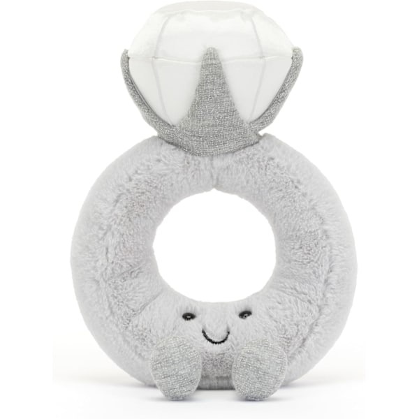 Jellycat Amuseables Diamantring Fyldt Legetøj, 8 tommer | Bryllupsring Plys | Forlovelses- og Bryllupsgave