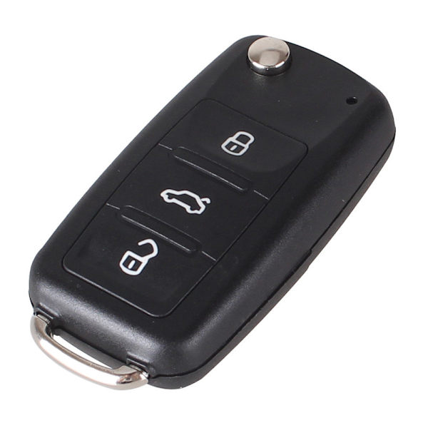 3-knaps foldbar nøgleskal Golf Polo til VW Volkswagen Sort Black one size