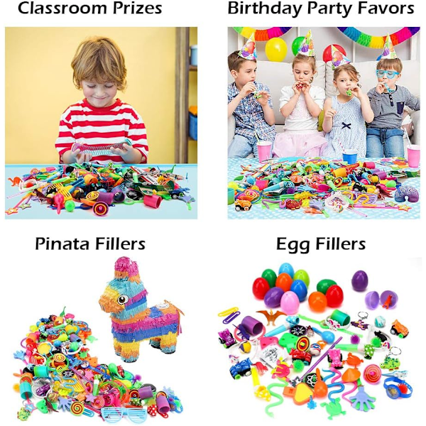 Festsäck för barn, 150 st födelsedagsfestgåvor leksakssortiment, Loot Bag Pinata Fillers Klassrums Giveaways & Belöningar för pojkar flickor
