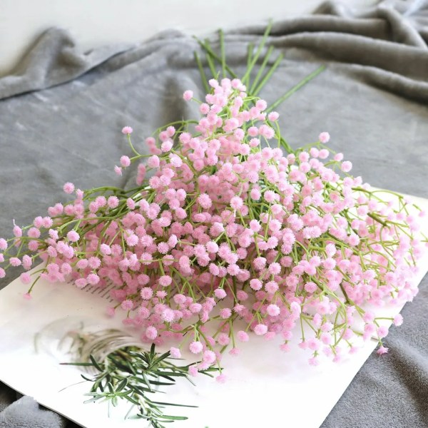 1 st konstgjorda blommor plast Gypsophila DIY blombuketter arrangemang 64cm för bröllop festlig heminredning pink