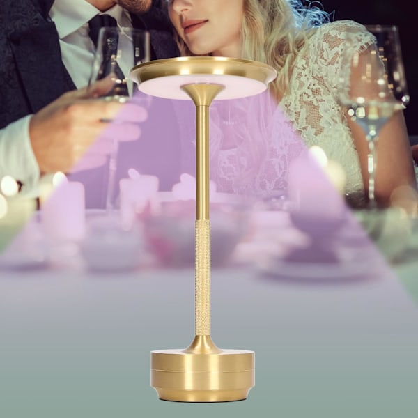 Sladdlös skrivbordslampa Dimbar metall USB-uppladdningsbar skrivbordslampa gold