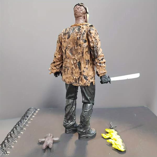 Ledad Rörlig Mask Mördarstaty Läskig Dockmodell Halloween Dekoration Figurin 1pc
