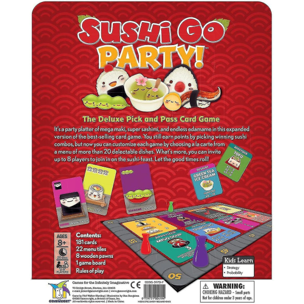 Spillforfatter | Sushi Go Party Game | Kortspill | Alder 8+ | 2-8 spillere | 20 minutter spilletid