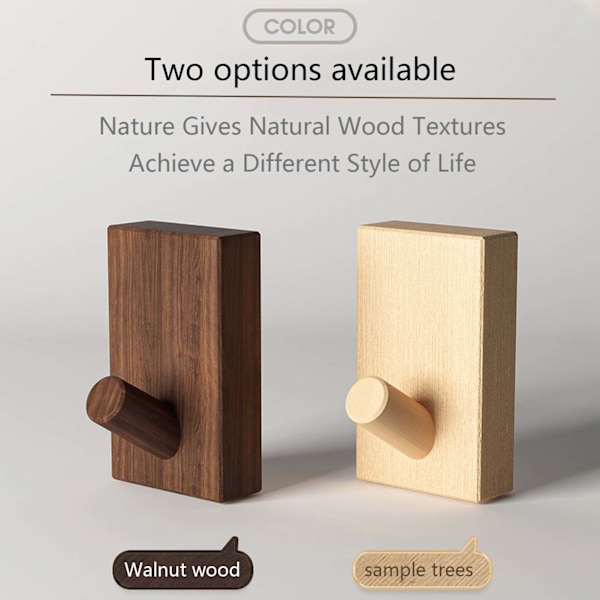 Väggkrok i trä Kraftig Dörrkrok Multifunktionell Hatthängare för Hemmet Svart Valnöt Black Walnut 3pcs