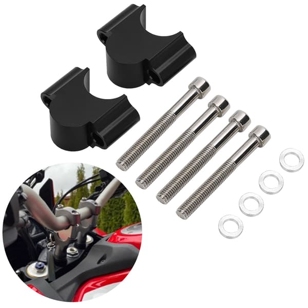 28mm Aluminum Handlebar Risers, Clamp Mount, 28MM Height Adapter for Motorcycle ATV