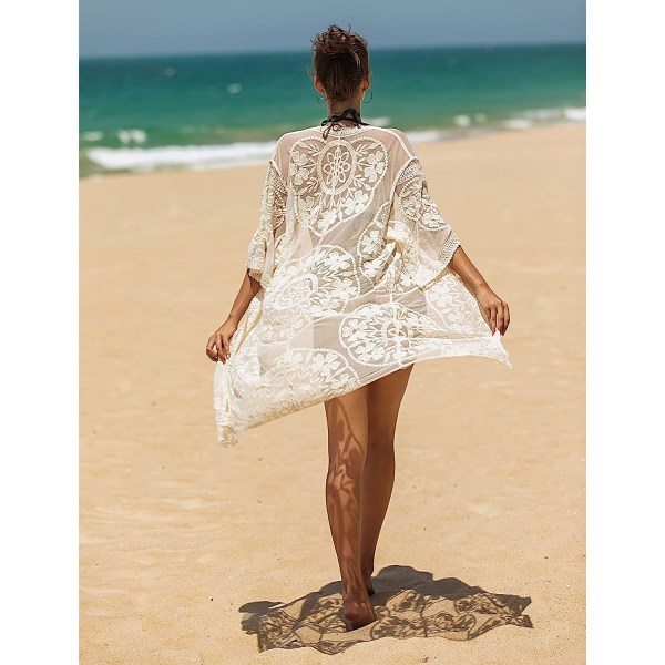Naisten pitsibikinit Cover Up Summer Beach uimapuku Cover Up Pareos Kimono Cardigan Rantamekko Pitkä One Size