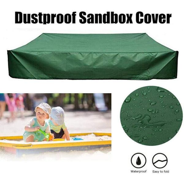 Sandkasseovertræk, Grøn Vandtæt Støvbeskyttelse UV-beskyttelse Firkantet Pool Cover med Snøre til Sandkasse, Legetøj og Møbler 120 X 120cm