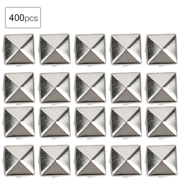 400 set 4MM-7MM DIY läderhantverk nagel nitar fyrkantiga nagel nitar väskor skor bälte tillbehör silver 5mm 0.1