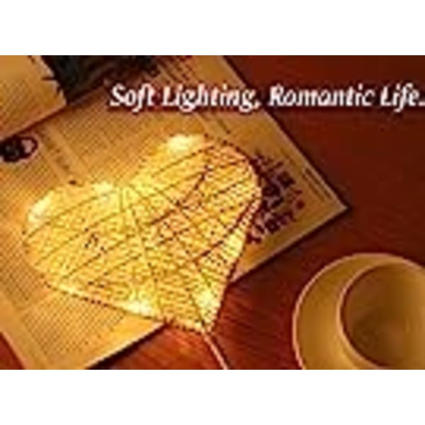 Dekorativ bordslampa, batteridriven hjärtformad LED-sänglampa, varmvitt ljus Nattljus, dekoration för arbete i hemmet Sovrum - vit