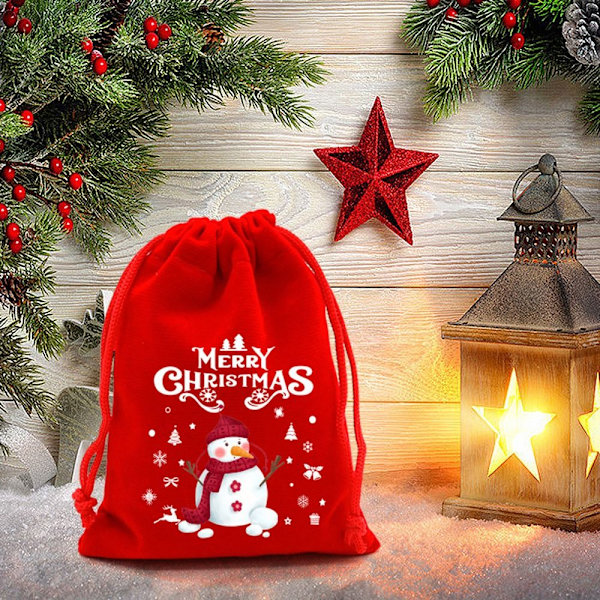 5/10 stk Julefløyelsposer Godteri Snacks Gavepose 17X23CM 5 stk 17x23cm 5 pcs 17x23cm 5pcs