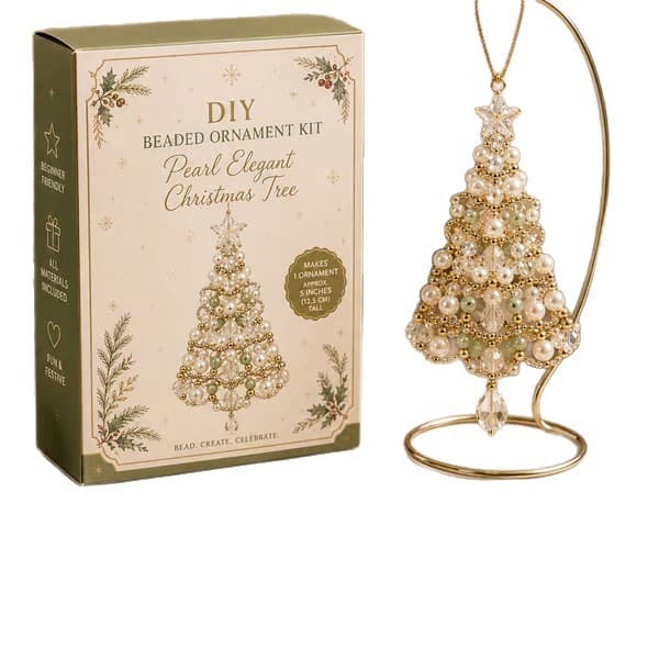Gør-det-selv juletræ perlepynt sæt - Nordisk håndværksdekorationssæt til julehåndværk C