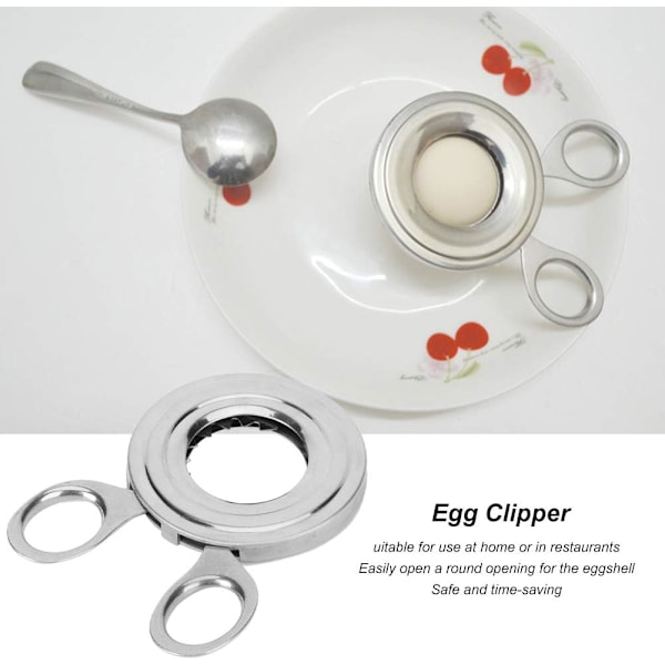 Eggdeler i rustfritt stål, kokt eggåpner, eggskjærer