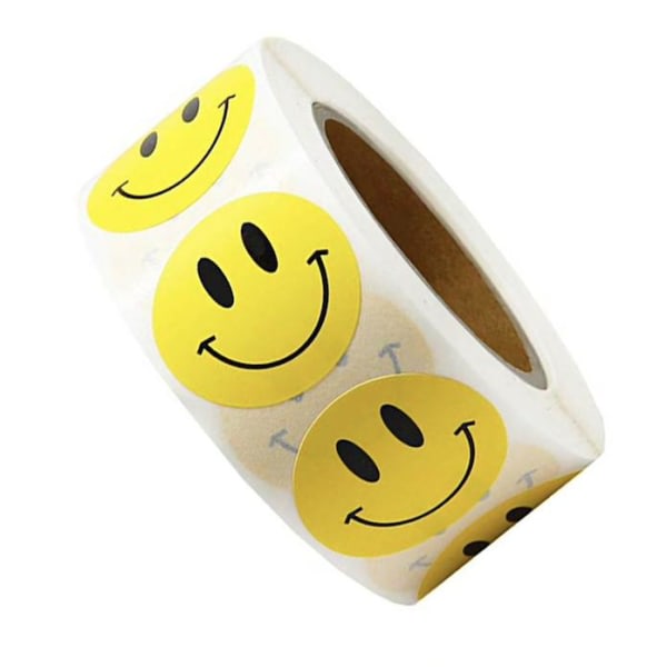 500 klistermærker - Smiley Emoji Gul