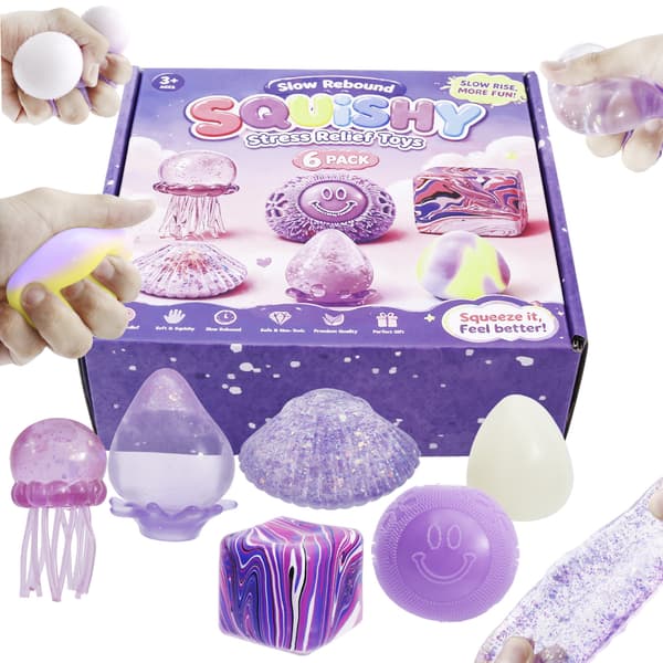 Klembar Maltose Iskrem-ispinne Stressavlastningsleke Sakte Rebound Fidget Pizza Squeezing Set