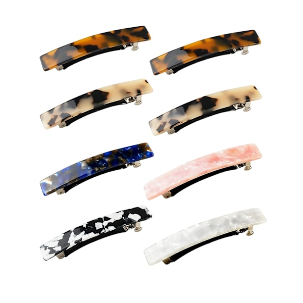 Hårklemmer til kvinder, 8 stk. hårklemmer til fint tyndt tykt hår, 7,6 cm acetat små klemmer skridsikre, fransk tortoiseshell mønstret damer piger Ac
