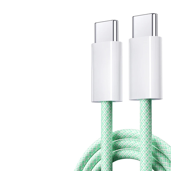 2023 Alkuperäinen USB C -kaapeli iPhone 15 Pro Max iPad PD 65W 45W 25W Turbo -latauskaapeli Type C -pikalataus Samsung S23 S22 vihreä Green 1m