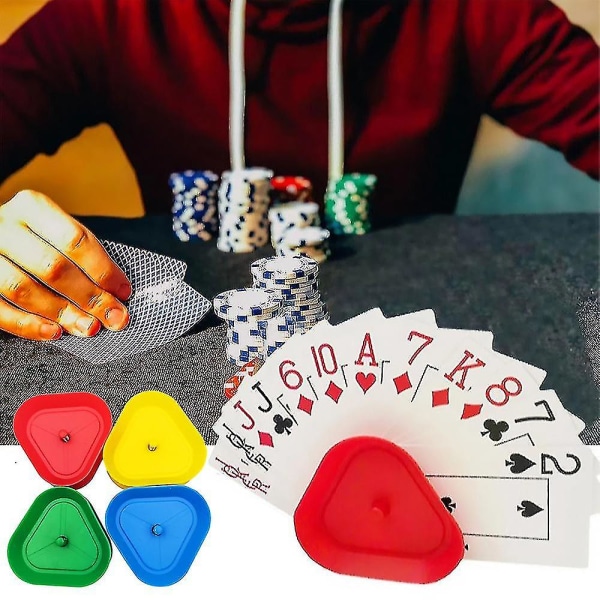 4st/ set Plast Hands Free Triangelformad Spelkortshållare För Canasta, Pokerfester, Familjekortspelskvällar