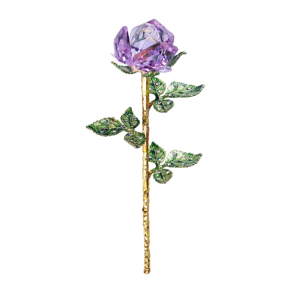 Graceful Crystal Rose -koriste äitienpäivän vuosipäivä Purple 25x6.5cm