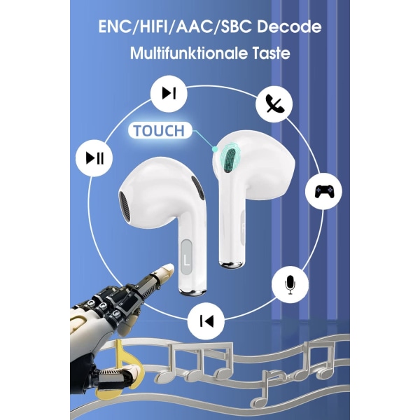 Bluetooth hörlurar Trådlösa hörlurar 5.3 HiFi Stereo