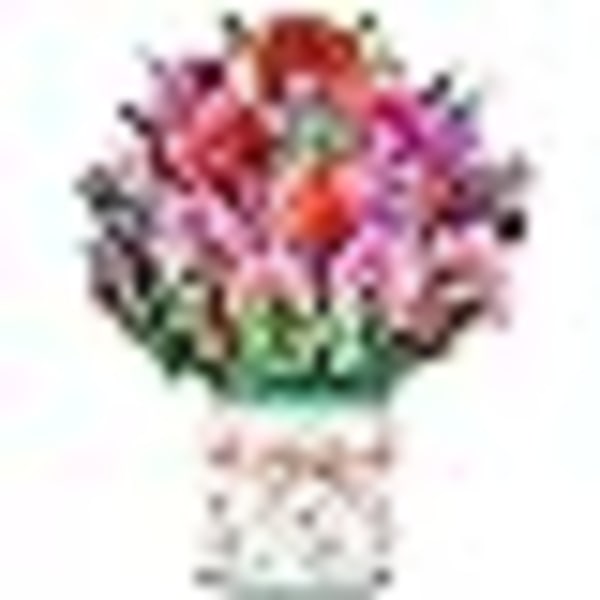 Pop Up Card Greeting Cards for Mom, 9.8 X 9.8'' 3D Paper Flower Card Birthday Card  (Carnation)