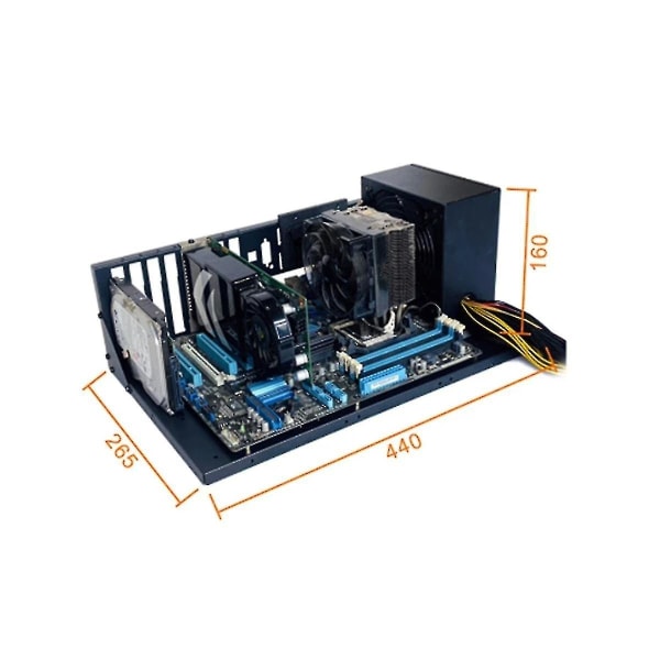 Åpne datamaskinchassis Toveis server E-atx/atx Hovedkortbrakett Teststativ Åpen kjøling