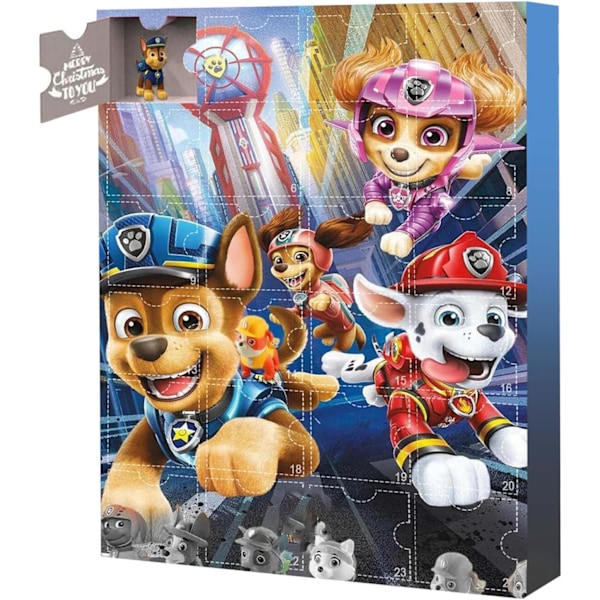 Paw Patrol Julekalender 2024, 24 stk Paw Patrol figurer dukker legetøj julekalender 24 dages nedtælling kalender Blind Box Festival Gave til hende eller...