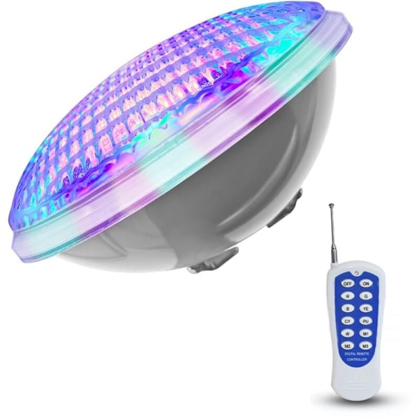Poolbelysning PAR56 54W 12V LED Undervattenshängande Poollampa Ersättning 300W Halogenstrålkastare (54W RGB) [Energiklass F]