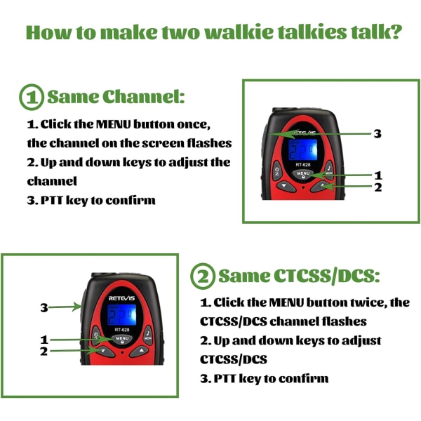 Walkie Talkies för Barn, Leksaker Presenter för 3-14 Åriga Pojkar och Flickor, Lång Räckvidd 2-Vägsradio 22CH VOX, Födelsedagspresent