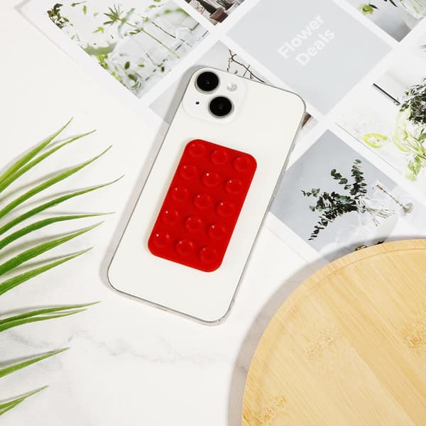 Silicone Sugeringskop Telefonholder (Rød)