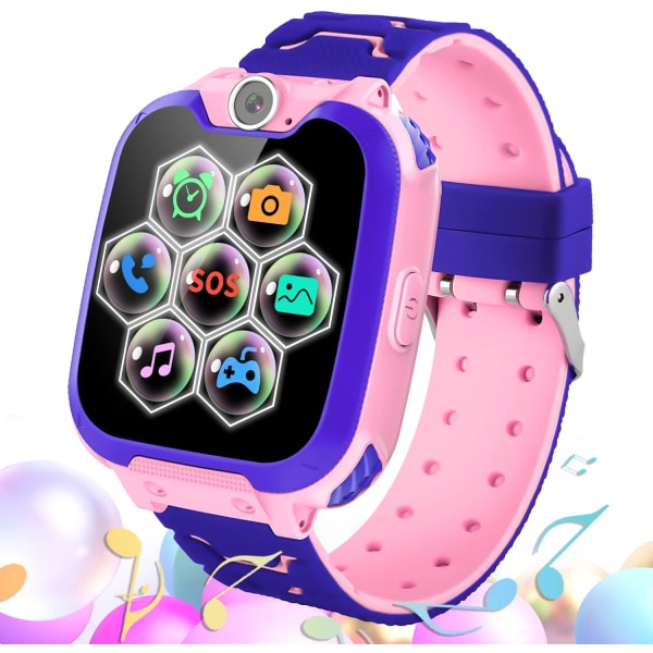 Smart Watch telefon för barn, Smart Watch -leksaker för barn med 16 spel Musikspelare Kamera Videoväckarklocka, Smartwatch Pojkar & Flickor Barn Födelsedagspresenter