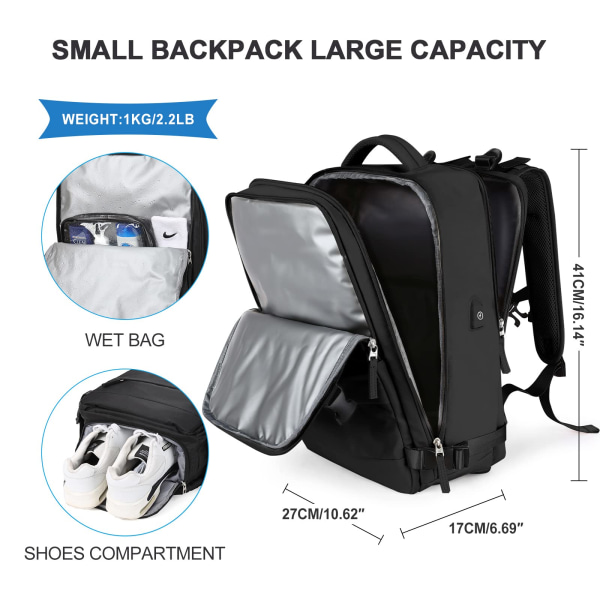Large travel backpack women, carry-on backpack