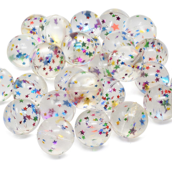 25 hoppebolde til børnefester - Stjerner Hoppebold 27 mm - Superbolde Små gummibolde til børn