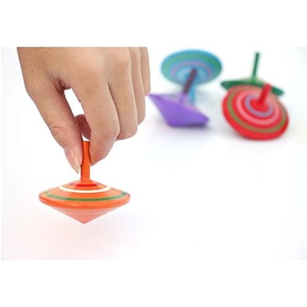 Gyroskop, 3 st/set Handmålade träspinnare, träleksak