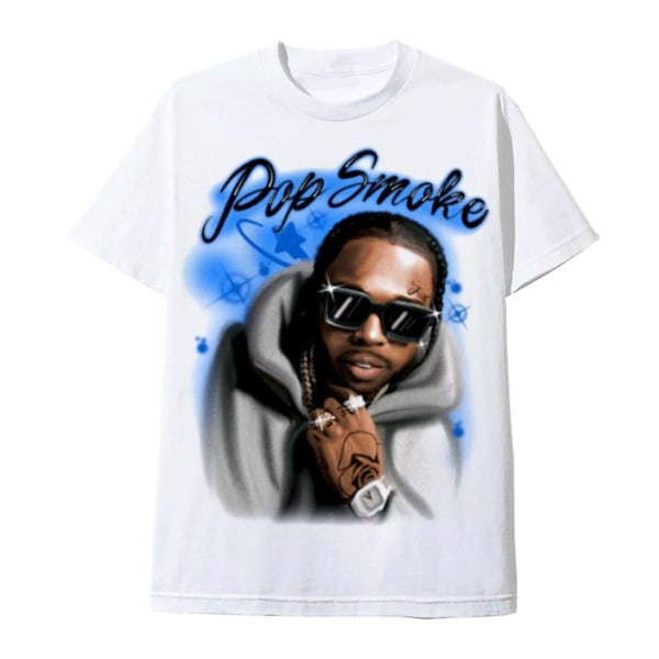 Pop Smoke White T-paita kunnianosoitus XXL