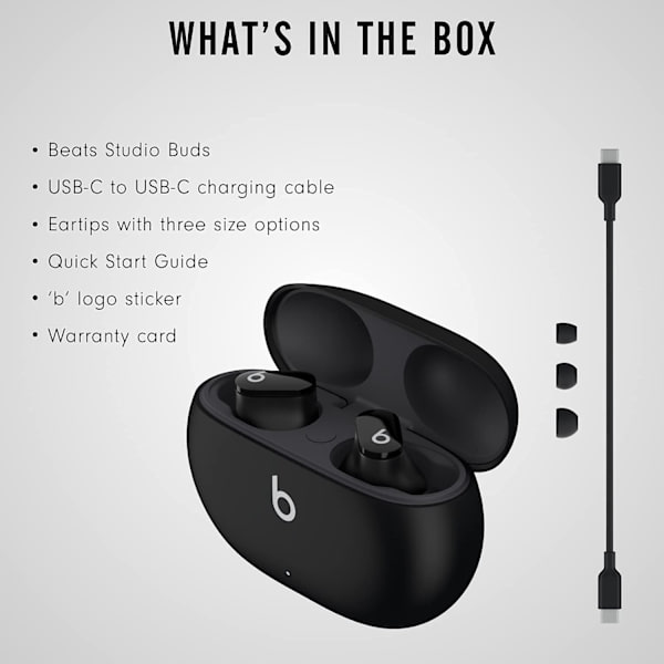 Studio Buds Helt Trådløse Støydempende Øretelefoner - Svart (Fornyet) black