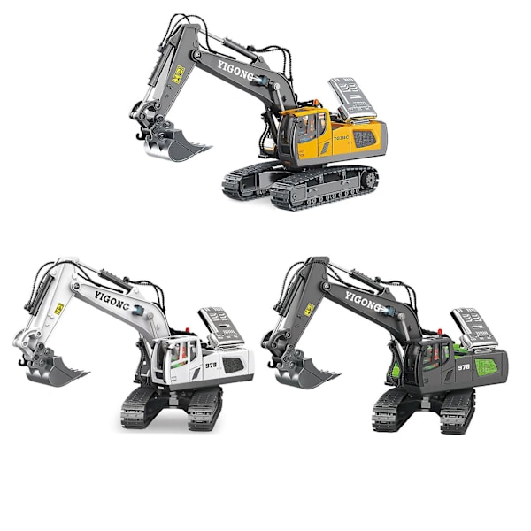 1:20 Kauko-ohjattava Kaivinkone Dumpperi Puskutraktori 2.4Ghz RC Lelukuorma-autot Lapsille Gray