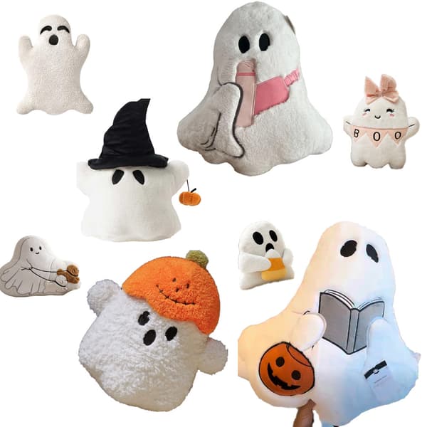 Søt spøkelsespute Halloween spøkelsesdekorasjon Feriefestscenedekorasjon Uvanlig formet pute Ghost Pillow - 30cm 20cm