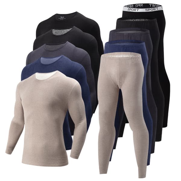 Termoundertøjssæt til mænd Slim Fit basislag efterår vinter Navy blue S