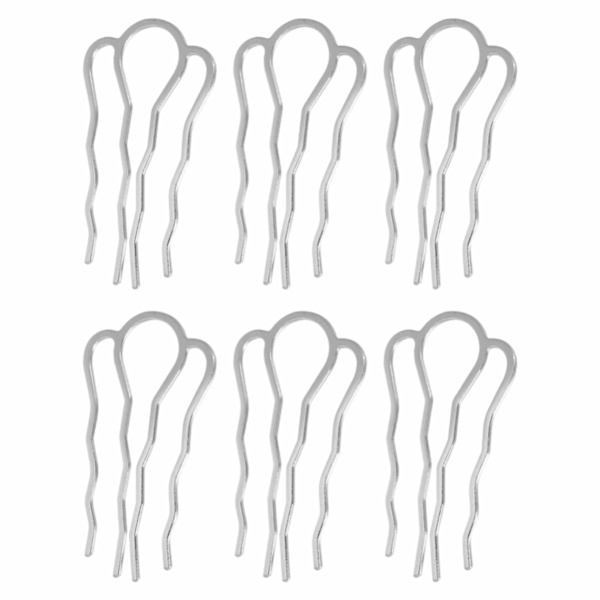 6 stk 4 tenner hårkammer pins metall sidekammer DIY hårnåler tilbehør for jenter kvinner langt hår