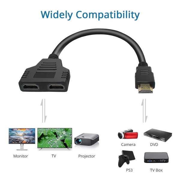 HDMI Splitter Adapter Kabel HDMI 1 In 2 Out