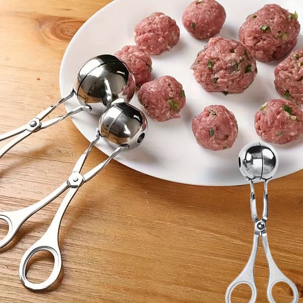 Kraftig Kødbollemaskine i Rustfrit Stål, Non-Stick Multifunktion til Kødboller, Cookie Dej, Risboller Small