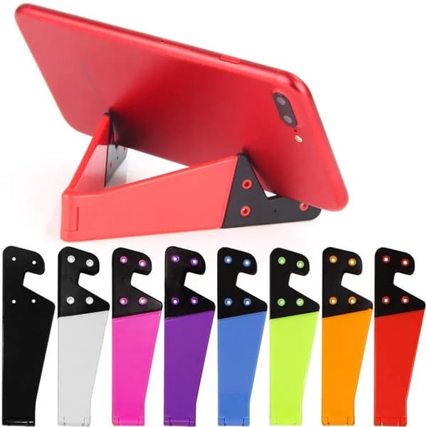 Justerbar ergonomisk solid plastik v-formet telefonholder foldbar simpel og let mobilholder 11cm*3.3cm White