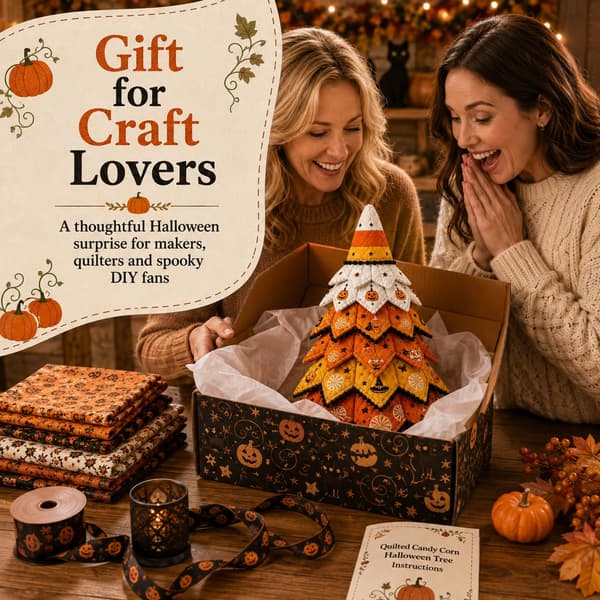 DIY Quilted Christmas Tree Fabric Kit, 3D Fabric Patchwork Craft Set for Beginners, Handmade Table Decoration for Home, Mantel, Table, Office #M