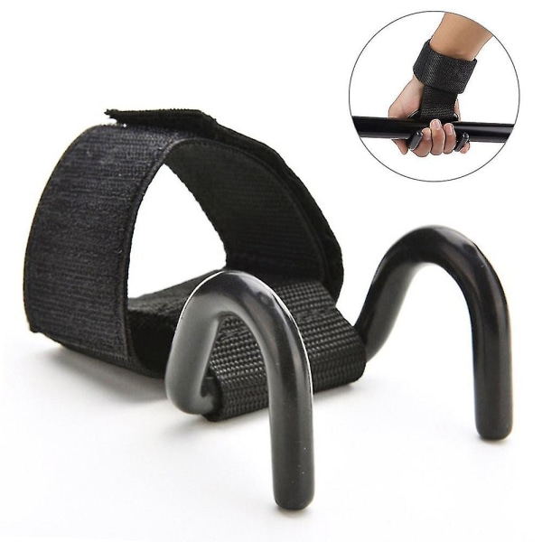 2 stk Hook Grip Straps Håndledsstøtte Justerbare handsker Vægtløftning Træning Fitness Gym
